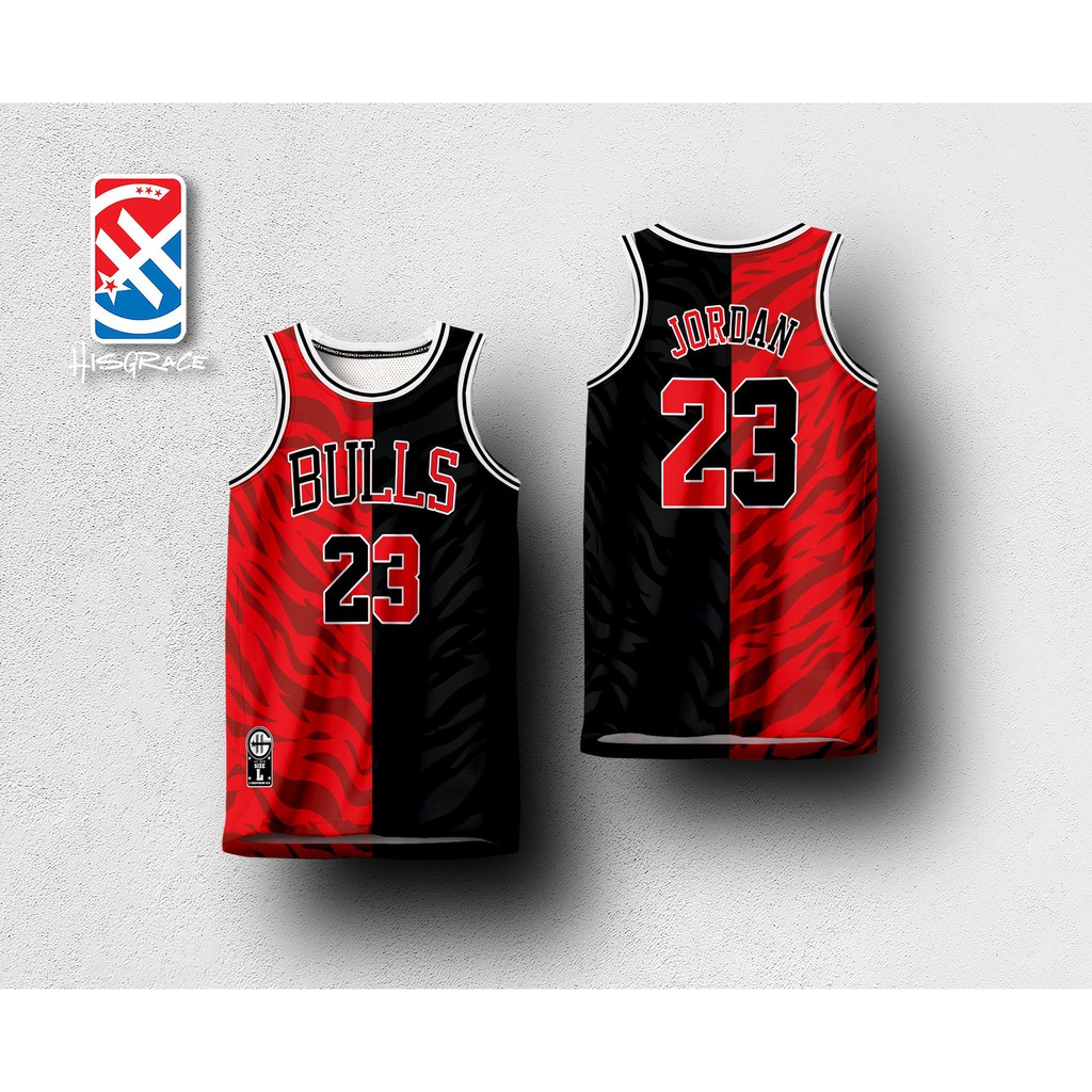 Michael JORDAN BULLS Đỏ Đen HG Khái Niệm JERSEY