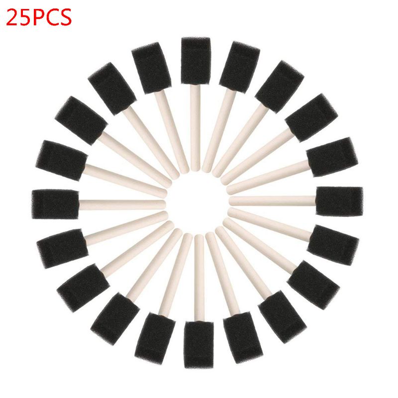 Set 25 / 50 Cọ Xốp Có Tay Cầm Dùng Để Vệ Sinh Vết Bẩn Khi Sơn Móng Nghệ Thuật