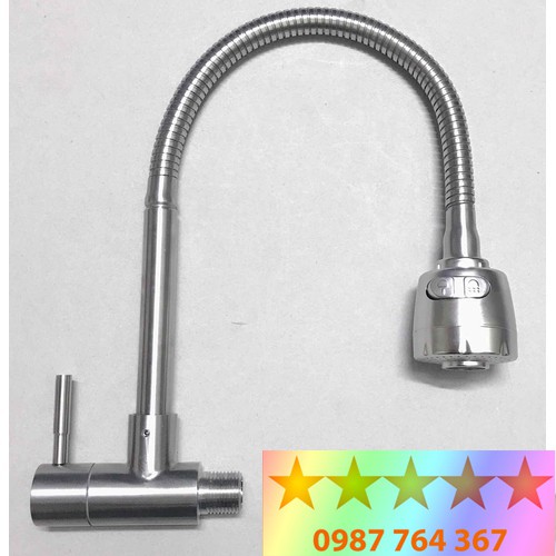 Vòi chậu rửa chén bát gắn tường , vòi chậu rửa chén một đường nước inox 304