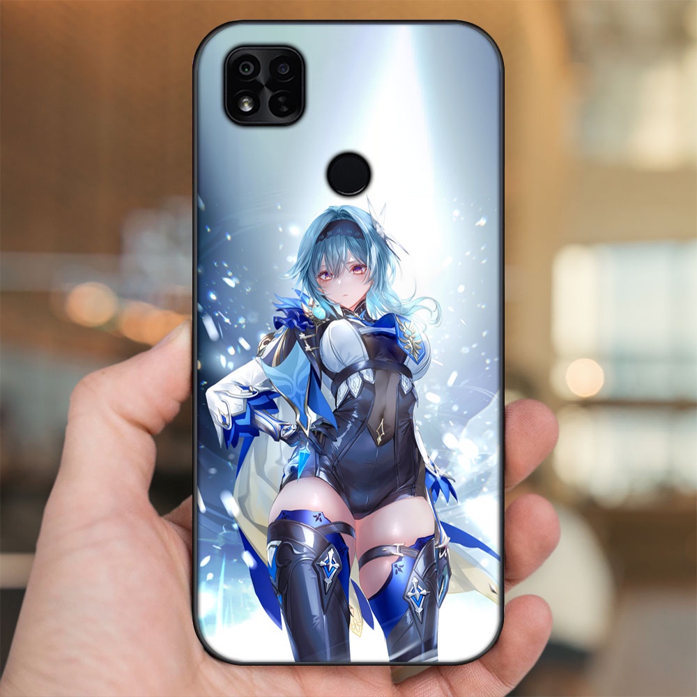 Ốp lưng Xiaomi Redmi 10A viền đen in hình Eula Genshin Impact