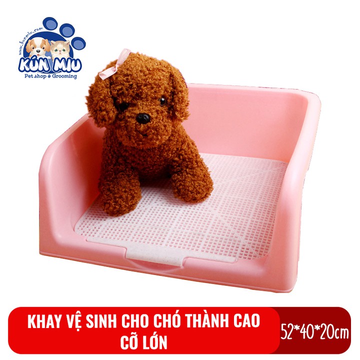 Khay vệ sinh thành cao cho chó đi vệ sinh Kún Miu Cỡ lớn chất liệu nhựa cao cấp