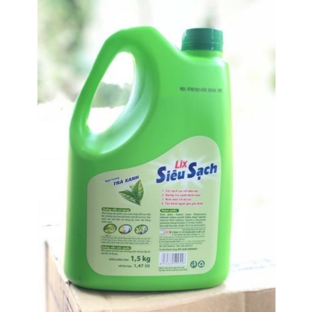 Nước Rửa Chén Siêu Sạch Lix Hương Trà Xanh 1,4kg