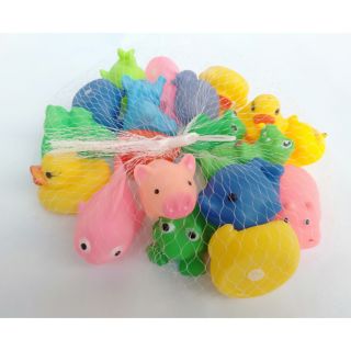 Túi 25 con động vật nhà tắm bóp kêu chút chít