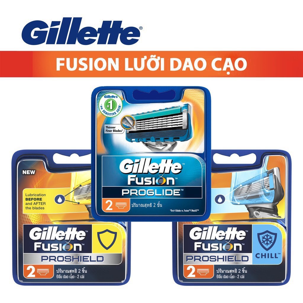 Gillette cao cấp - Hộp quà Gillette cao cấp: Cán dao cạo râu Gillette Fusion &amp; 4 lưỡi