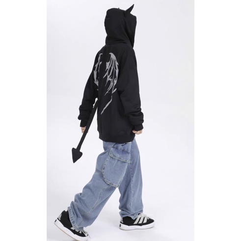 Áo khoác hoodie có mũ, đuôi