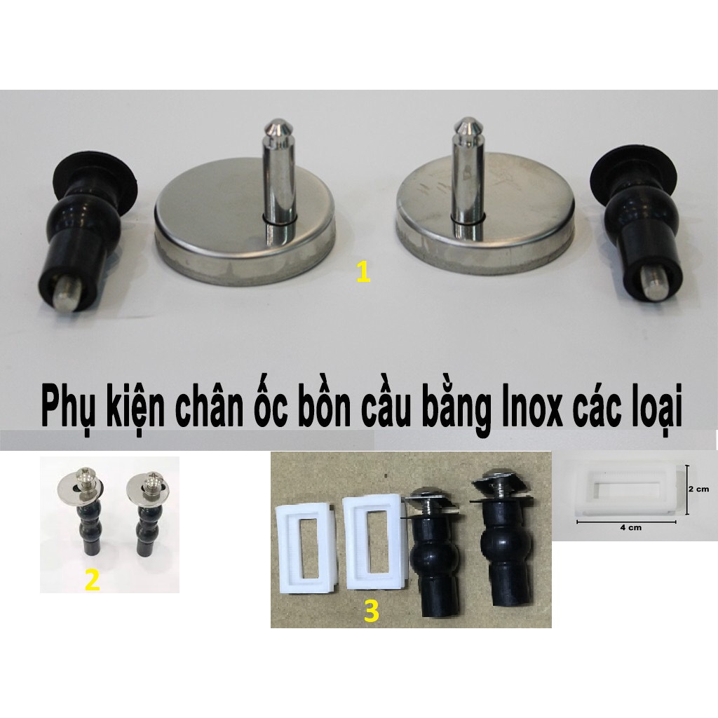 Phụ kiện ốc nắp bồn cầu bằng Inox, vít nở dụng cho các loại bồn cầu