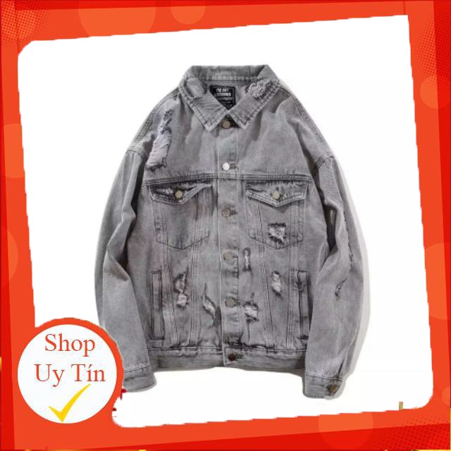 Áo khoác jeans bò thời trang UniSex Nam nữ in