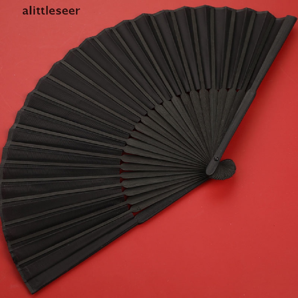 【ER】 Chinese Style Black Vintage Hand Fan Folding Fan Chinese Dance Party Folding Fan .