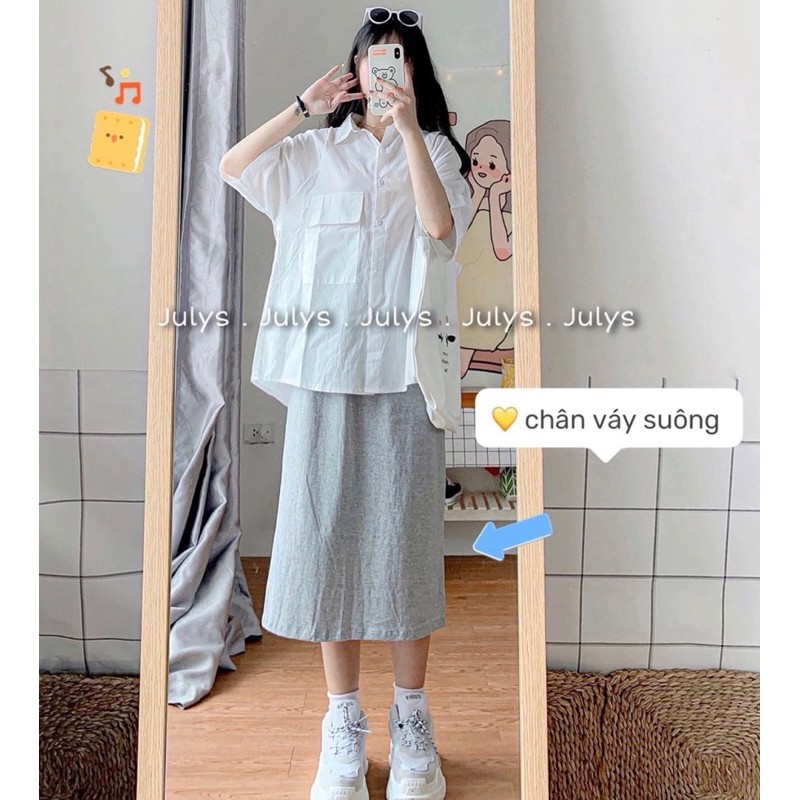 Chân váy thun trơn hàn quốc - 2 màu hàng QC | BigBuy360 - bigbuy360.vn