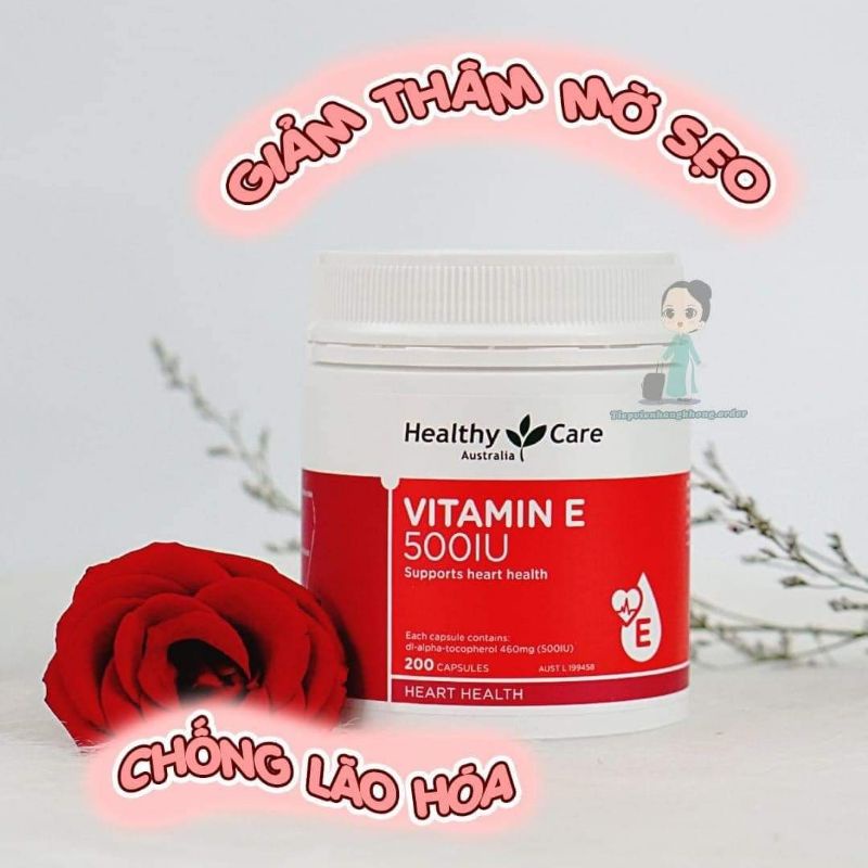 (Date 2025) Vitamin E Úc hộp 200 viên làm đẹp da