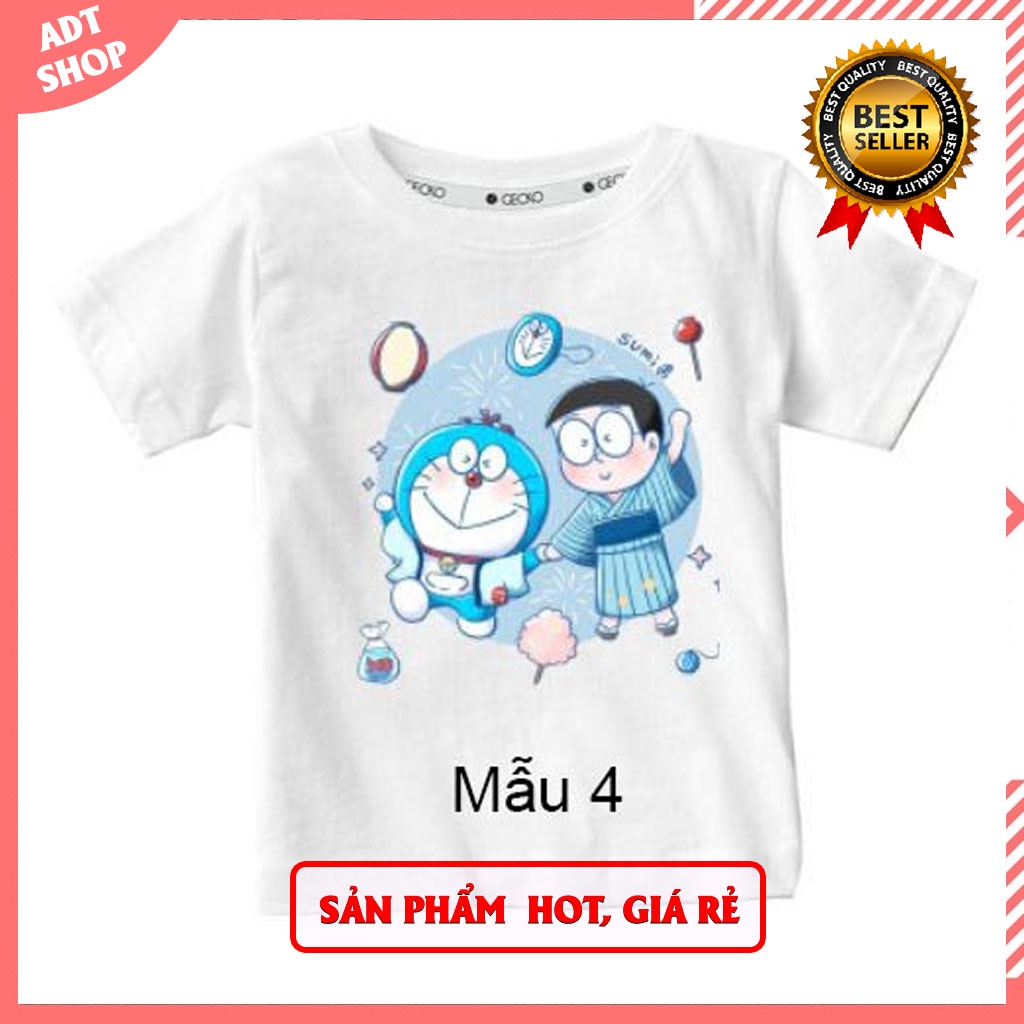 Áo Thun Bé Gái Bé Trai , Áo Thun Trơn Cho Bé In Hình Doraemon Dễ Thương giá siêu rẻ