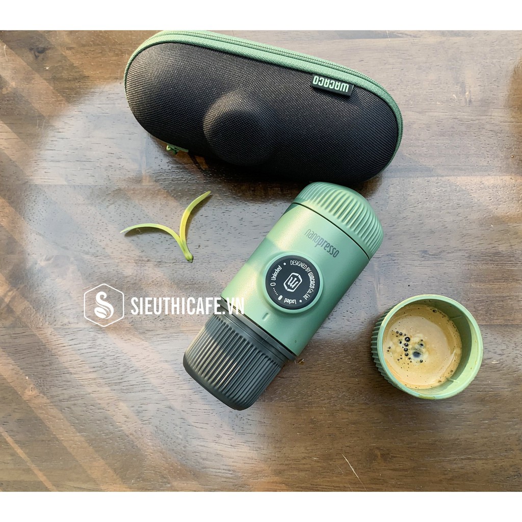 Dụng cụ ép Espresso bằng tay Wacaco Nanopresso Moss Green + Túi bảo vệ và chống sốc