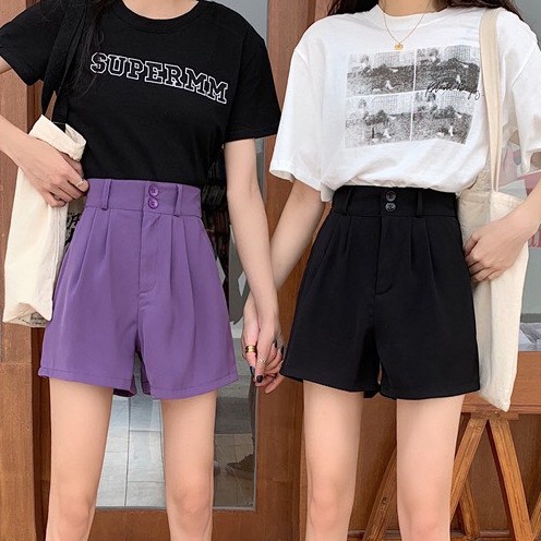 Quần Sooc Cạp Cao 2 Cúc, Quần Sooc Nữ Vải | BigBuy360 - bigbuy360.vn