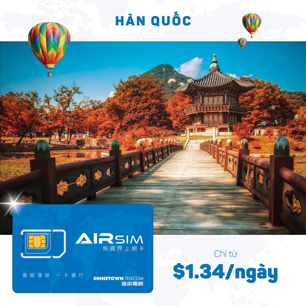 AIRSIM - SIM 4G DU LỊCH HÀN QUỐC