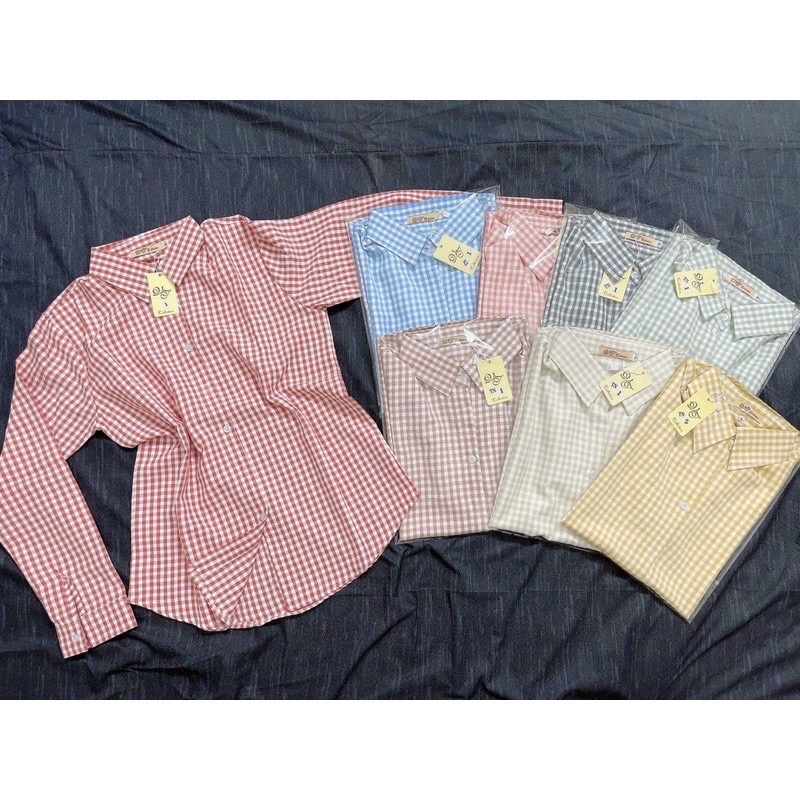 Áo Sơ Mi Nữ Caro Màu Tay Ngắn Hàng VNXK 4 Size 45-79Kg Mặc Vừa