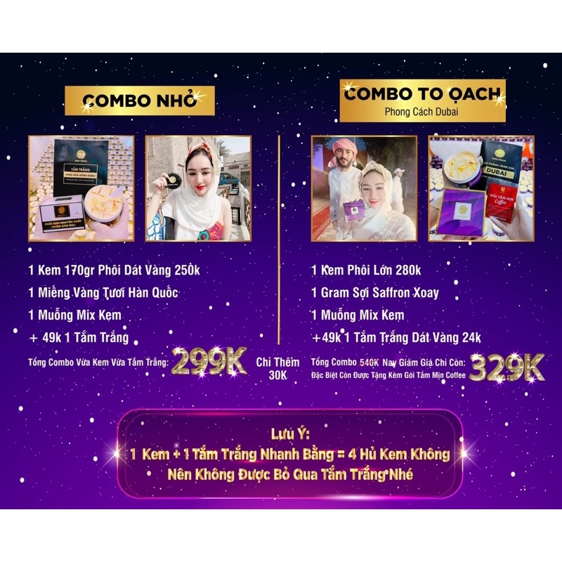 KEM BODY KING CREAM SAFFRON DUBAI PHÔI KEM NGUYÊN CHẤT kèm tắm trắng