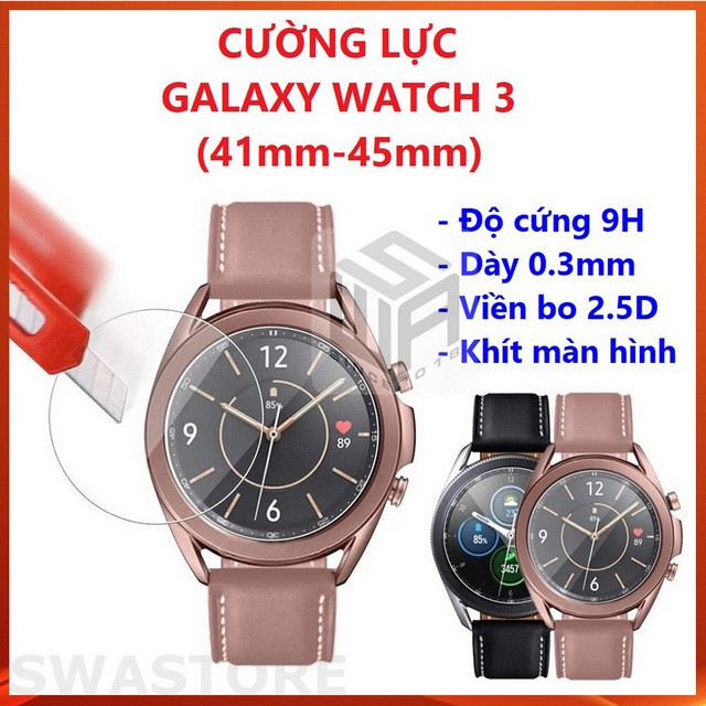 Cường lực đồng hồ Samsung Galaxy Watch 3 41mm và 45mm, Galaxy watch 4 và Watch 4 classic SWASTORE