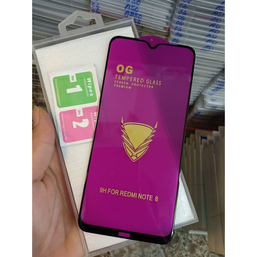 Kính Cường Lực OG Cho Xiaomi Redmi Note 8 Full Màn Hình Siêu Chịu Lực - Khoan không thủng
