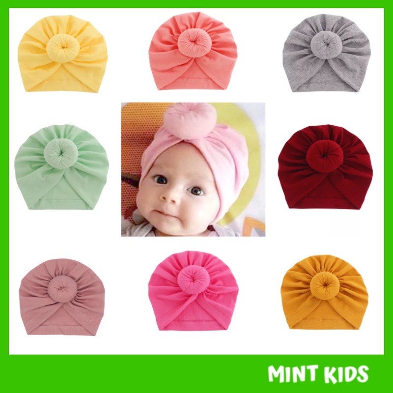 Mũ turban tròn phong cách Ấn Độ duyên dáng, cotton mềm mại cho bé yêu 🥰