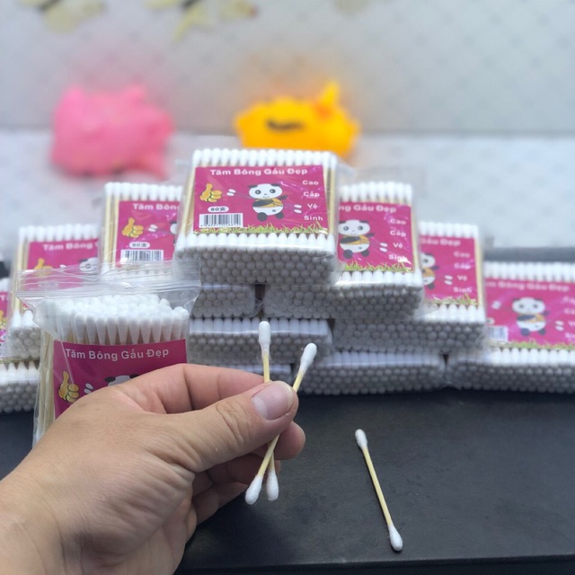 Combo 5 gói tăm bông cán gỗ nặn mụn