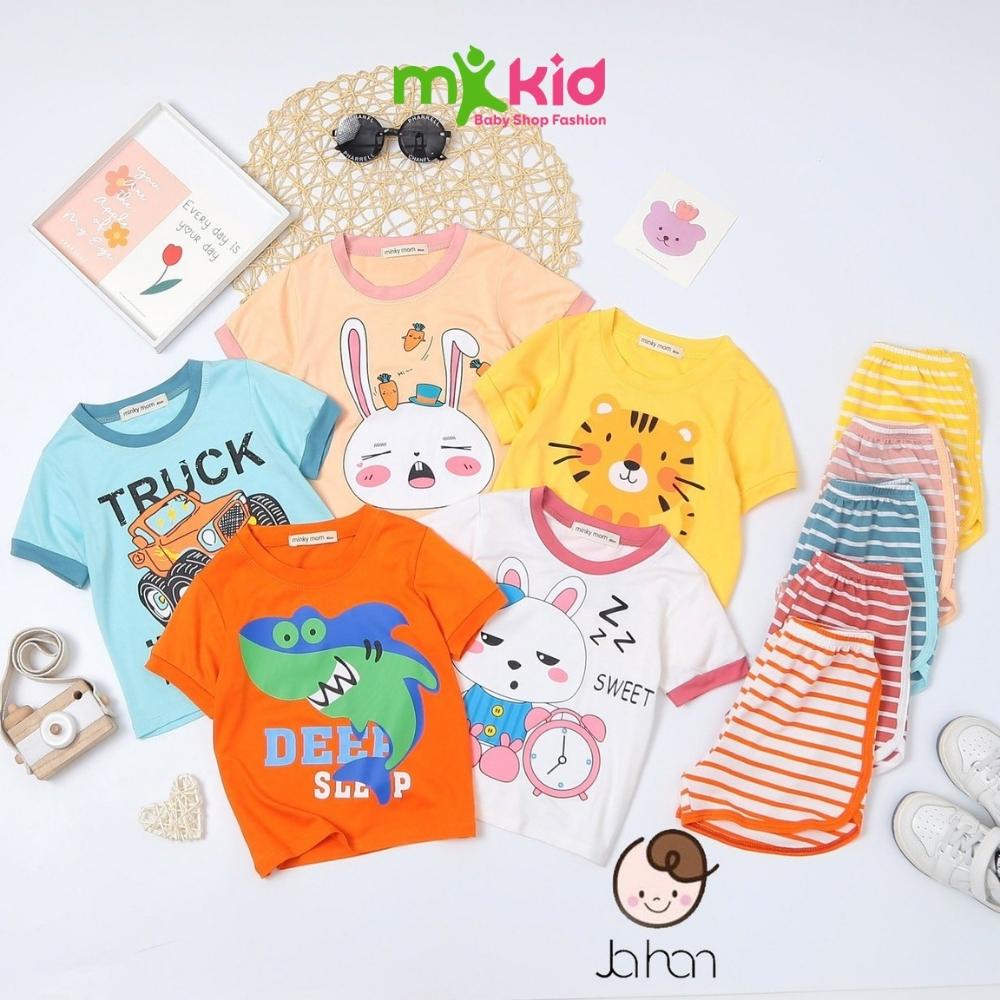Bộ Hè Cho Bé 💖Bộ Thun Lạnh Cộc Tay MK KID cho bé trai bé gái với họa tiết Thỏ trắng xinh xắn dễ thương