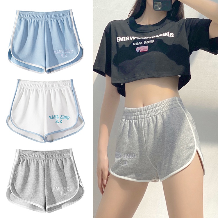 SUXI Quần Short Thể Thao Ống Rộng Màu Sắc Đơn Giản Cho Nữ