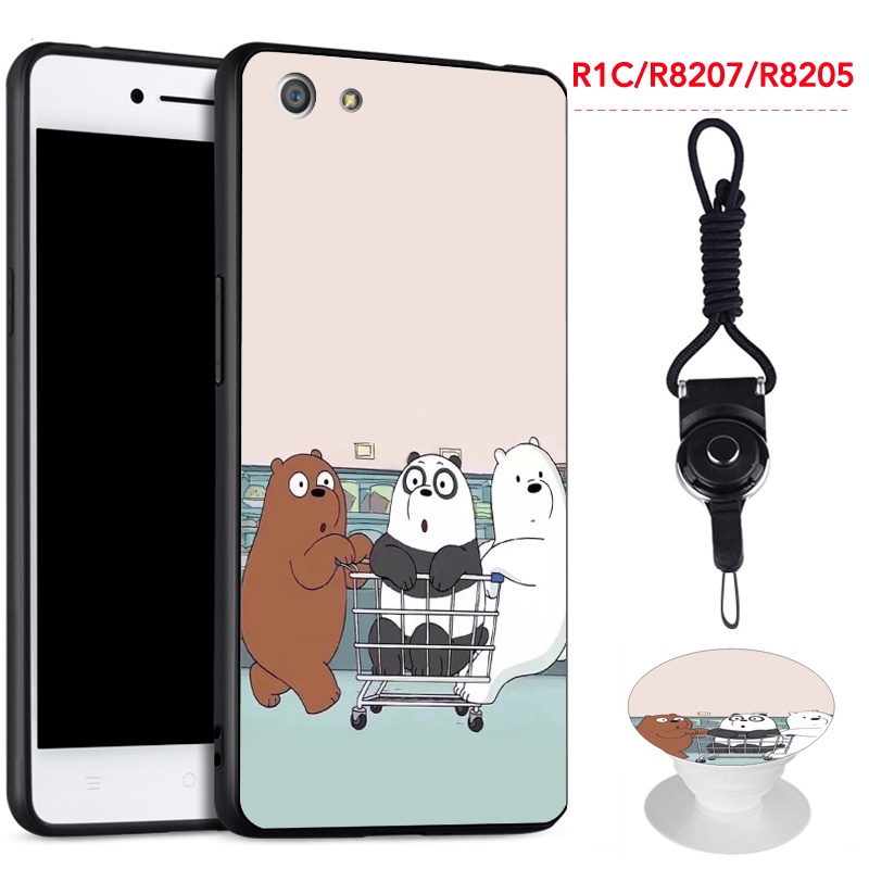 Ốp Điện Thoại Hình Hoạt Hình Có Dây Đeo Đệm Đỡ Cho OPPO R1C / R8207 / R1X