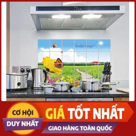 [HANG UY TÍN - GIÁ RẺ] Decal dán bếp tráng nhôm cách nhiệt size lớn - con đường cỏ hoa