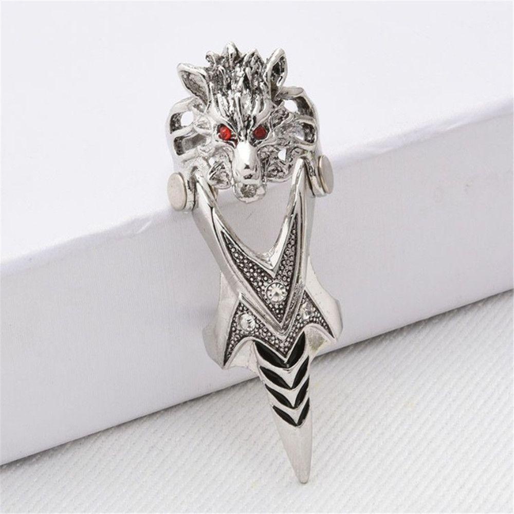 ROSE Nhẫn Hợp Kim Hình Đầu Lâu Phong Cách Rock Cá Tính