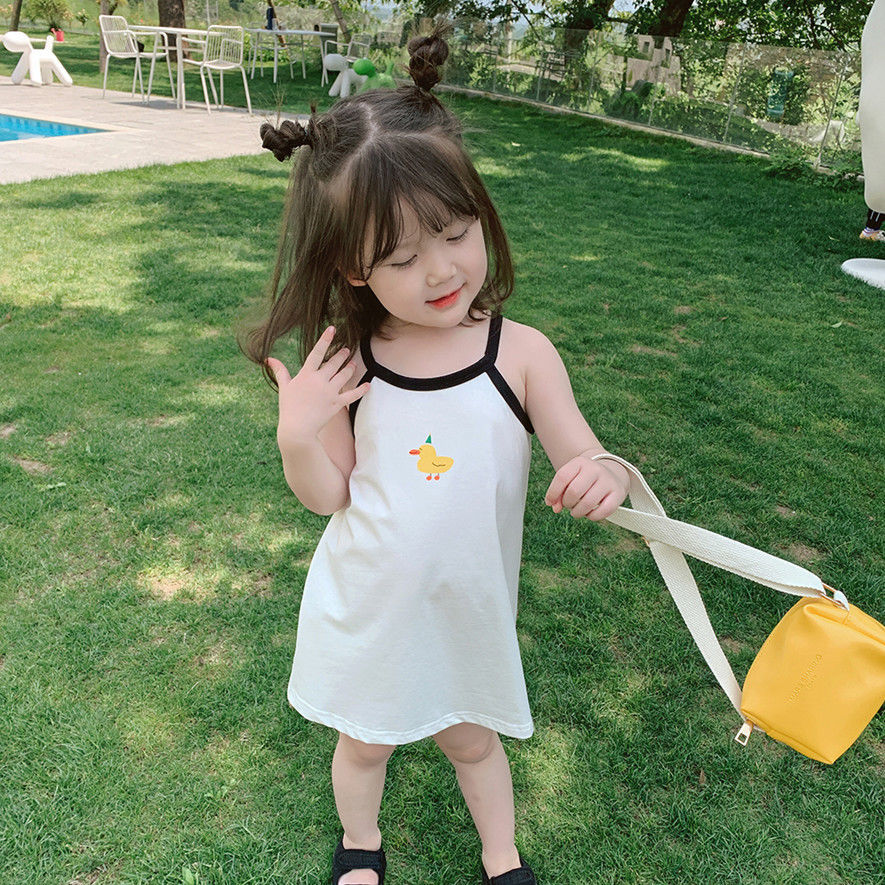 Đầm sát nách kẻ sọc kiểu Hàn Quốc thời trang mùa hè 2022 cho bé gái