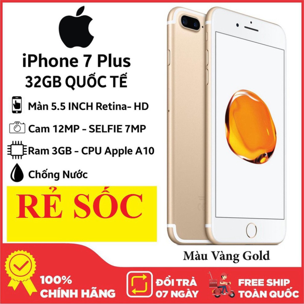 GIÁ SỐC NHẤT điện thoại iphone 7 plus bản Quốc tế CHÍNH HÃNG APPLE zin mới $$$