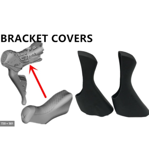 Bọc cao su tay lắc Shimano Ultegra ST-R8000 ST-R7000 Bracket Cover, Black, hàng chính hãng