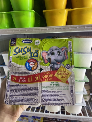 Lốc 4 Hộp Sữa Chua SuSu IQ Cho Bé Màu Xanh Vani