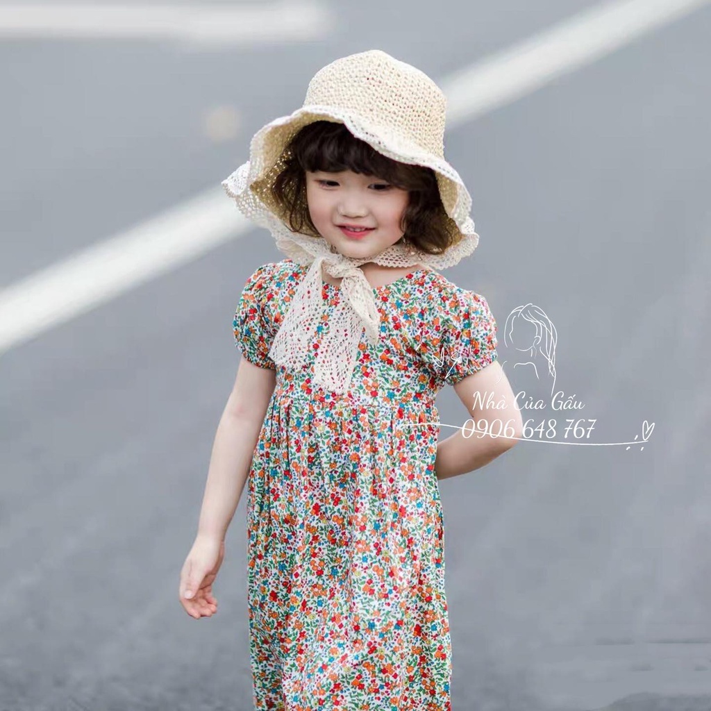 Mũ cói ren cột nơ cho bé đi chơi cùng mẹ yêu và gia đình