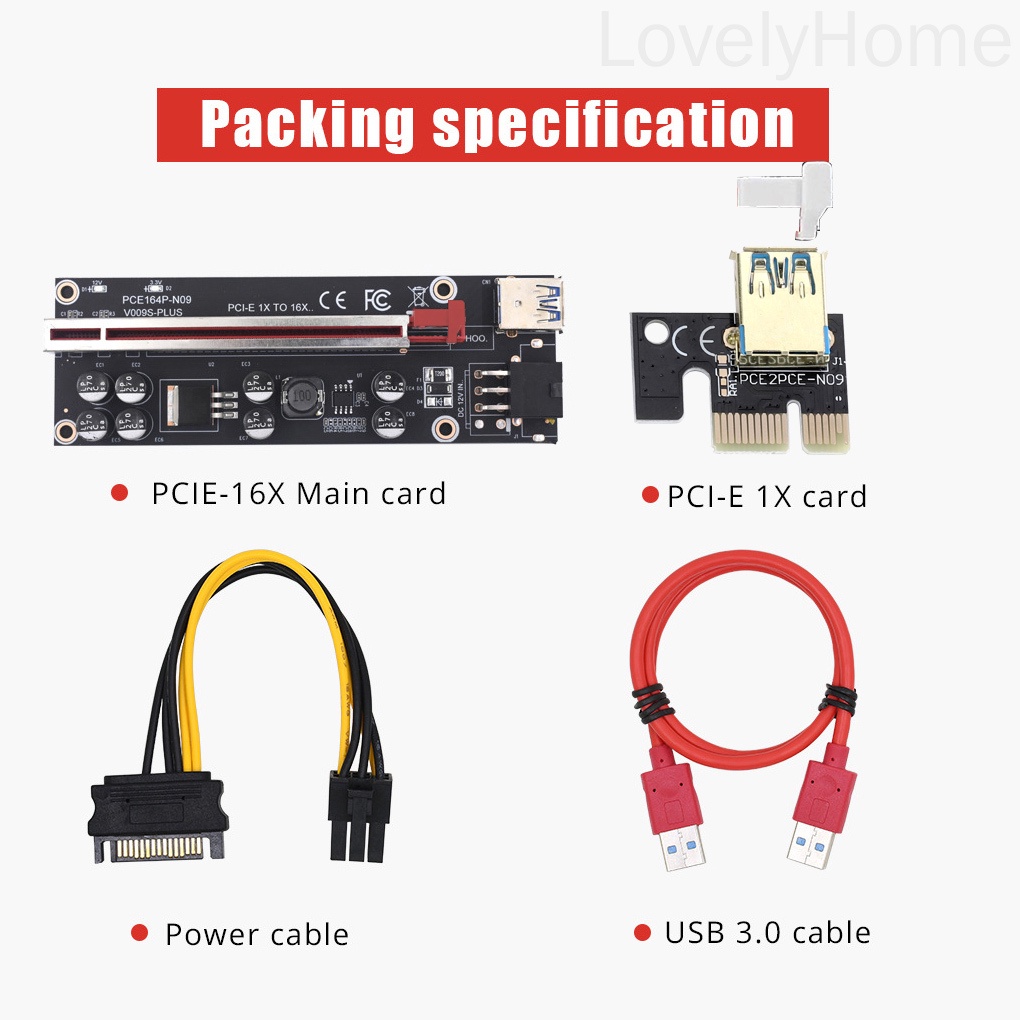Bảng mạch mở rộng cho ver009s plus pci-e 1x sang 16x adapter usb 3.0 pci-e