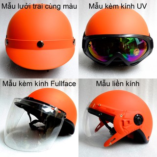 MŨ BẢO HIỂM NỮA ĐẦU THỜI TRANG - LINH KIỆN CAO CẤP - MÀU CAM
