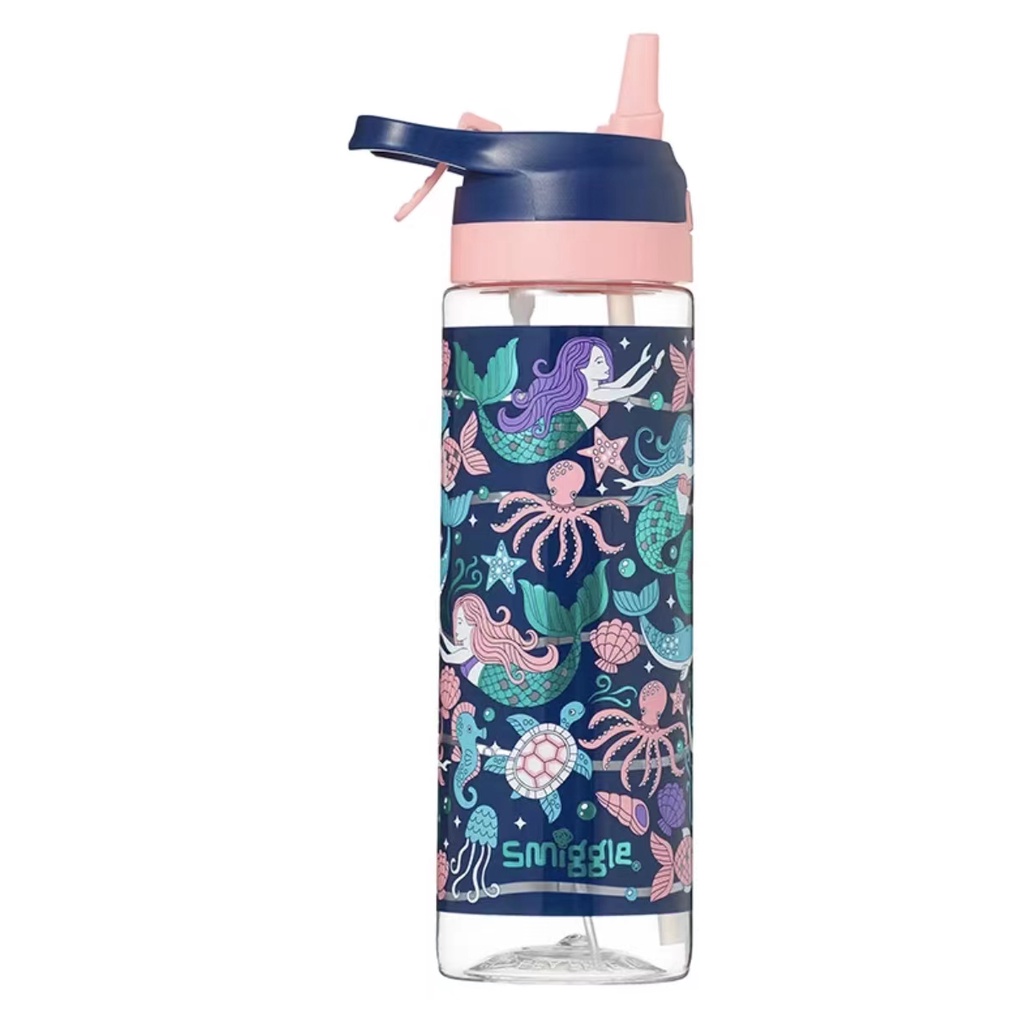 Bình Nước Nhựa Trong Suốt Dung Tích 650Ml Có Ống Hút Tiện Dụng Cho Nam Và Nữ