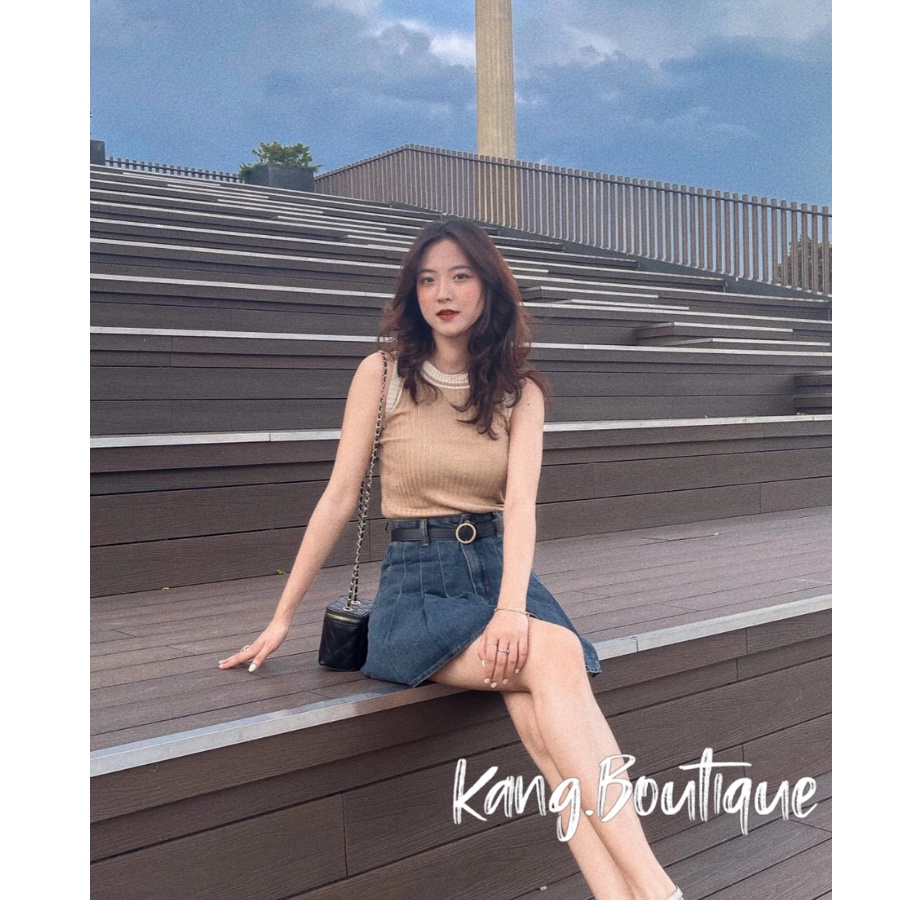 Áo ba lỗ sát nách len tăm CROPTOP áo len mongtoghi nữ hàng Quảng Châu LOẠI 1 Kang Boutique Mã AL003