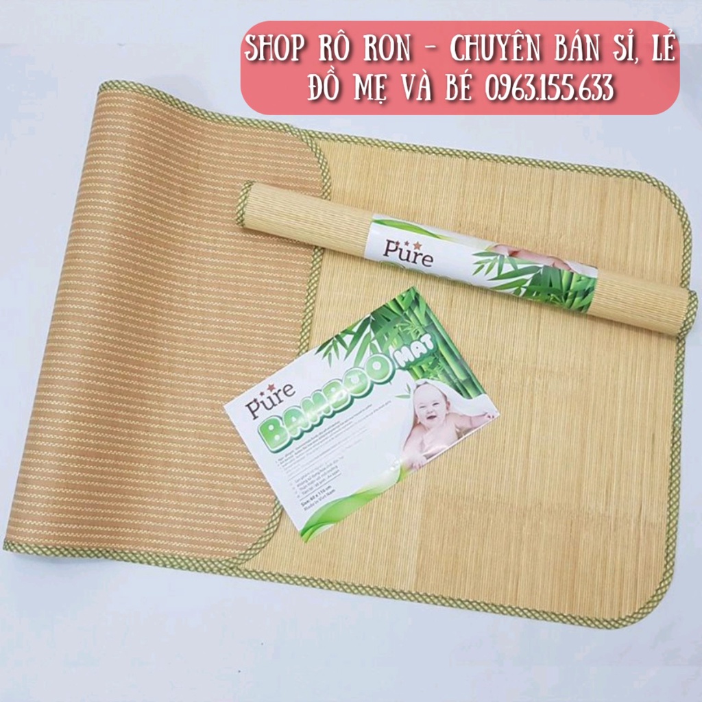 [Chính hãng] Chiếu tre BAMBOO trắng - Chiếu tre MANNY nan tăm cho bé - Shop Rô Ron