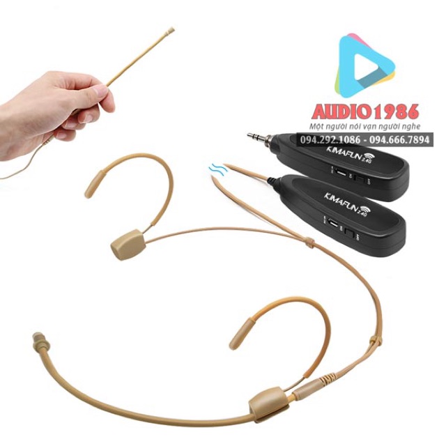Micro không dây Kimafun km-G120 thu âm livestream kết nối loa amply loa kéo máy ảnh máy quay micro màu da người hạt gạo