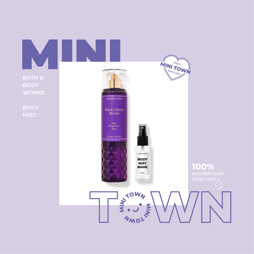 BLACK CHERRY MERLOT - Xịt Thơm Lưu Hương Toàn Thân Bath & Body Works Fine Fragrance Mist