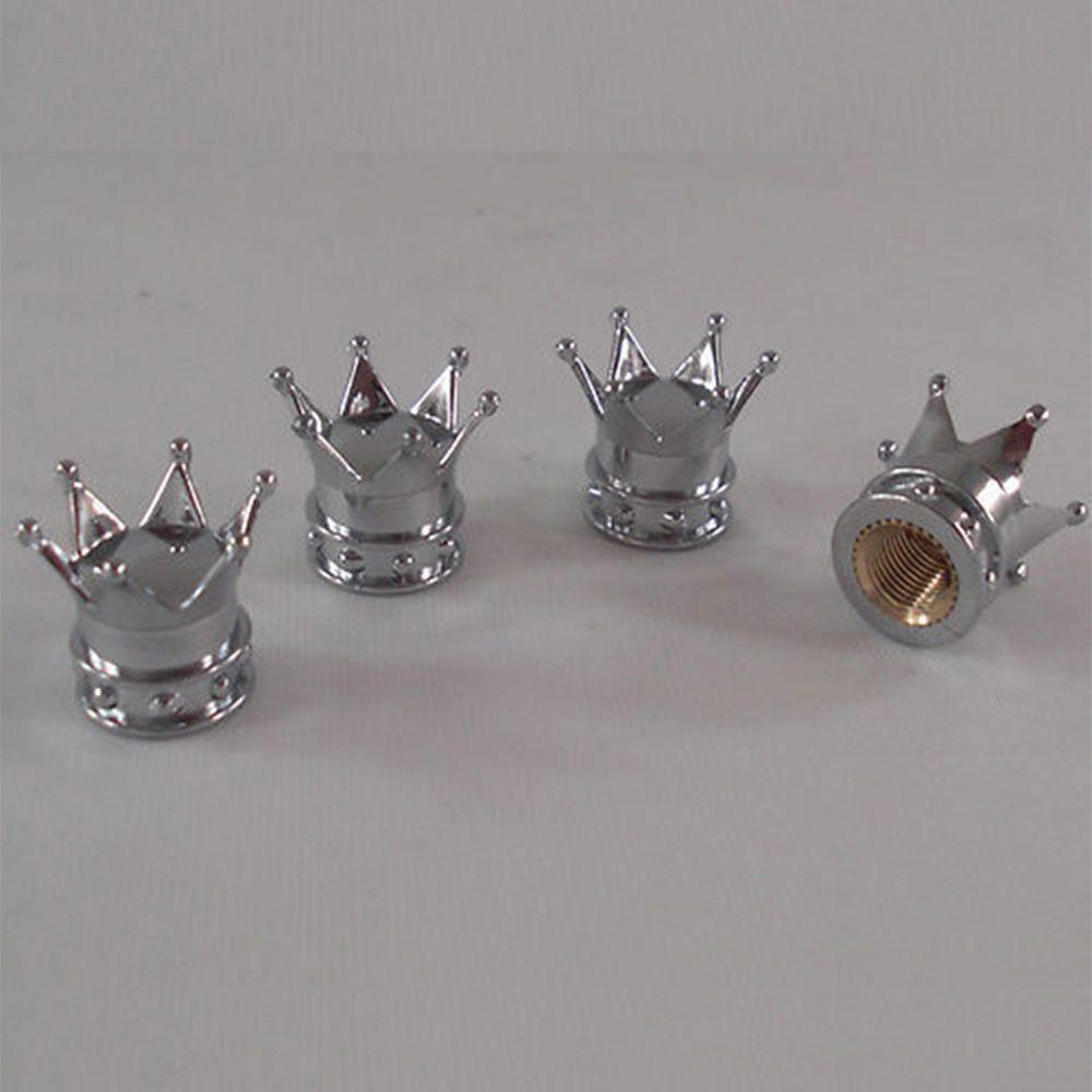 Set 4 Nắp Đậy Van Bánh Xe Hơi Hình Vương Miện Thương Hiệu Mới