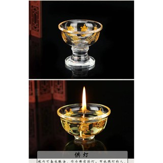 Chén Pha Lê 8 Cát Tường (Đế Cao)
