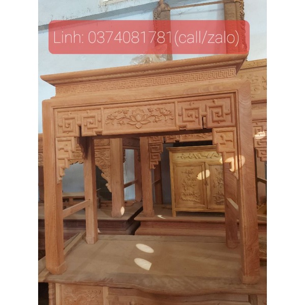 Bàn thờ gỗ gụ kèm bàn cơm cao cấp 153*61 cao 127