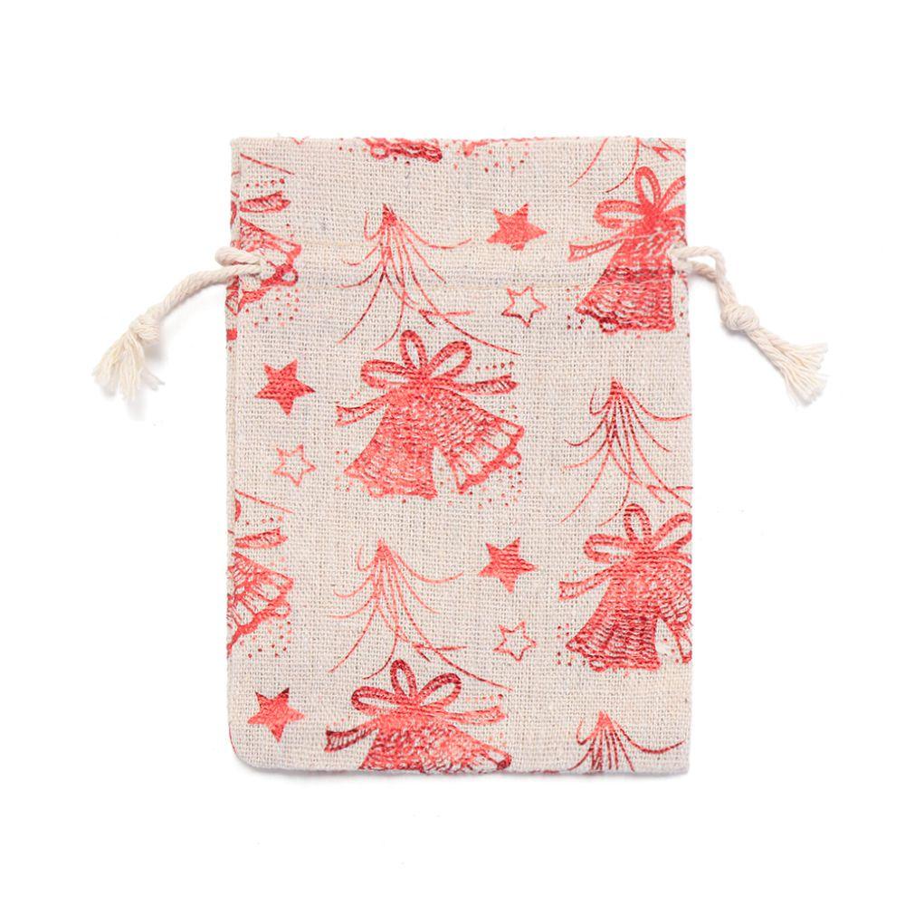 GOGOUP Set 1 / 5 Túi Dây Rút Cotton Họa Tiết Bông Tuyết Đựng Quà Mới