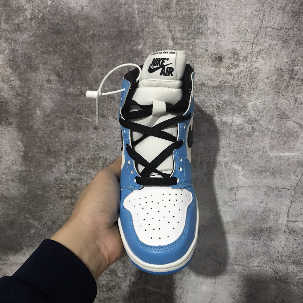 Giày JD1 high JORDAN 1 xanh dương cổ cao thể thao sneaker Hot trend nam nữ