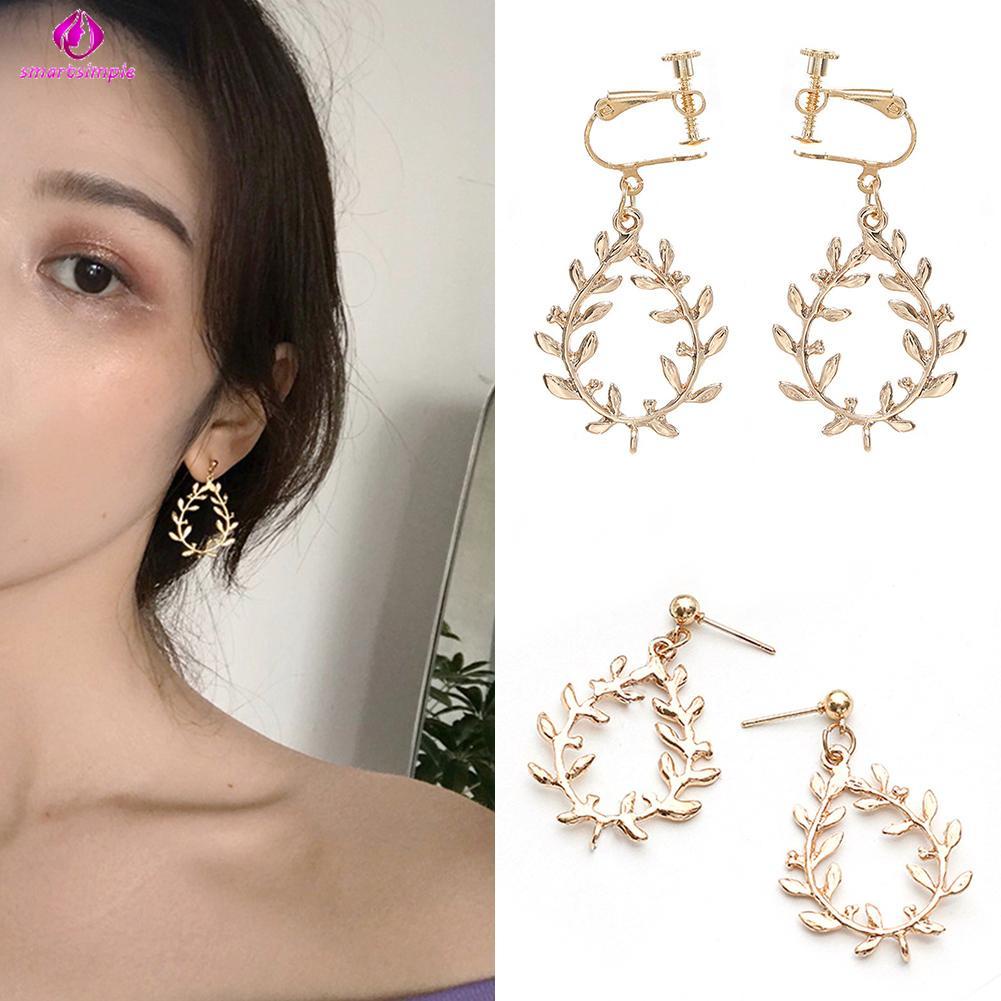 Bông Tai Hình Tròn Bằng Lúa Mạch Thiết Kế Độc Đáo Phong Cách Hàn Quốc Thời Trang Cho Nữ