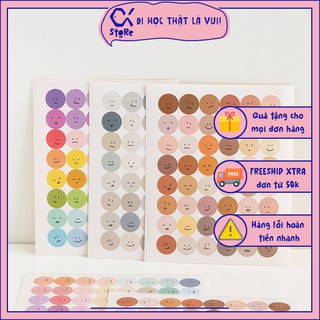 Set combo 48 miếng sticker biểu tượng cảm xúc siêu dễ thương, tập nhãn dán trang trí phong cách Hàn Quốc
