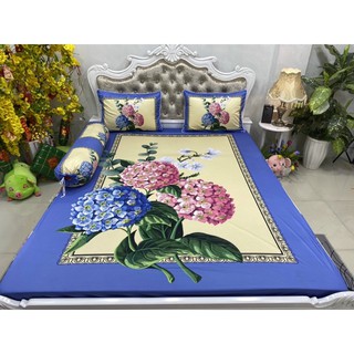 Drap thun lạnh 5D cao cấp mẫu hoa ( 5 màu)