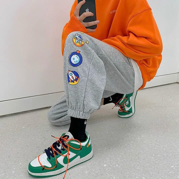 [Kèm hình thật] Quần jogger in logo vủ trụ space quần ống bo unisex Cryaotic10